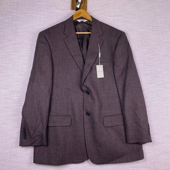 NEW Pronto Uomo Blazer Sport Coat 44R Mens 100% Lambswool Brown - Picture 2 of 8